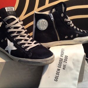 Golden goose sneaker navy blue suede high top size 44 worn twice